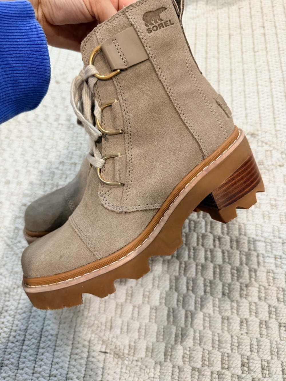 SOREL Women's Joan Now Lace Boots in Omega Taupe - Picture 8 of 8